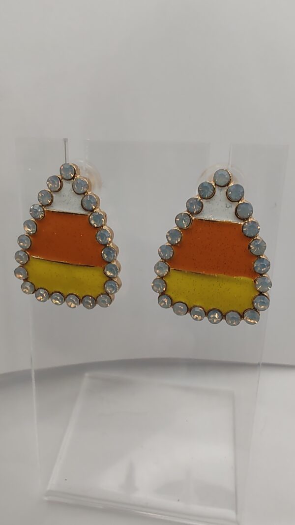 Candy Corn Bling Stud Earrings