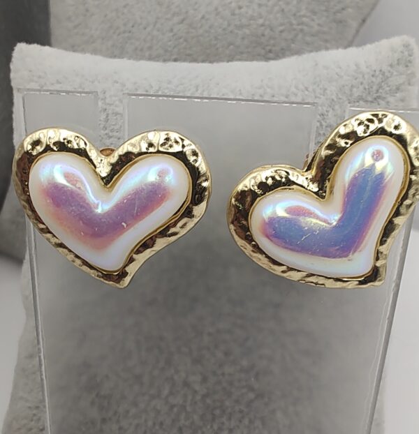 Medium Size AB Heart Stud Earrings