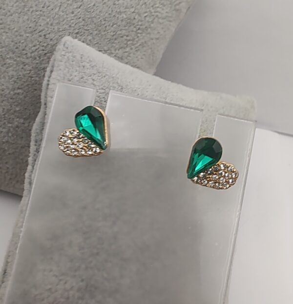 Halfsies Bling Heart Stud Earrings