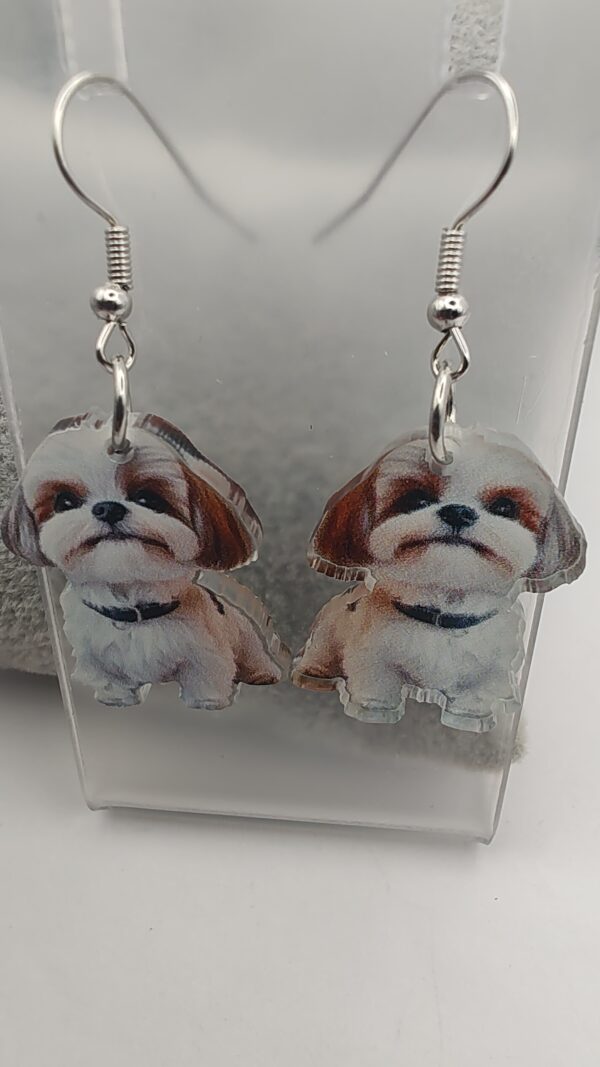 Shih Tzu Attention Dog Acrylic Hook Earrings