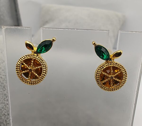 Lemon Full Slice Bling Stud Earrings