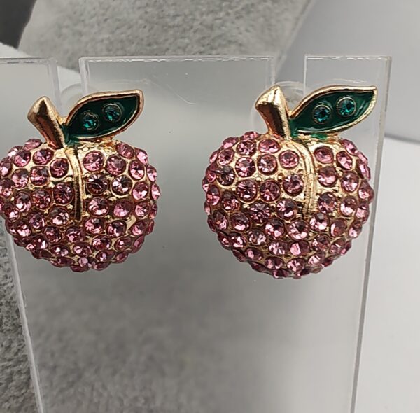 Peach Bling Stud Earrings