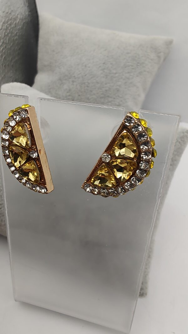 Lemon Half Slice Bling Stud Earrings