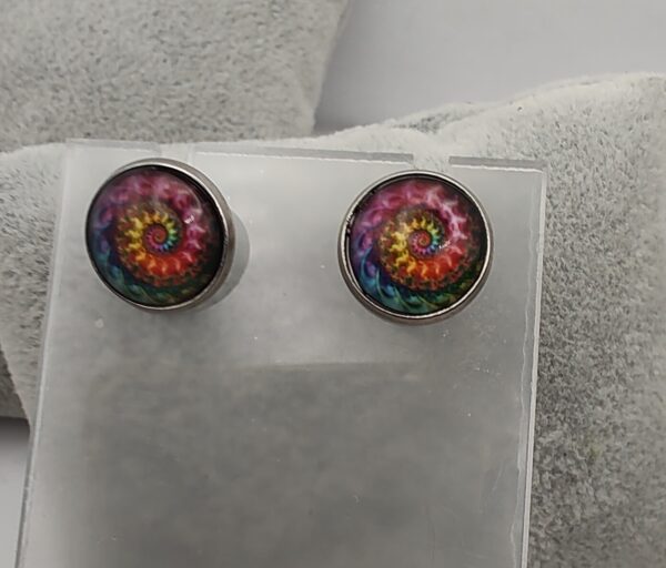 Rainbow Swirl Stud Earrings