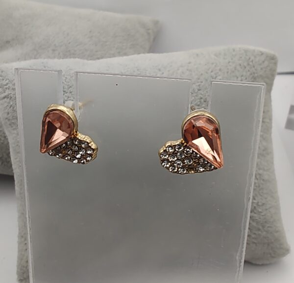 Halfsies Bling Heart Stud Earrings