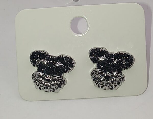 Schnauzer Dog Bling Stud Earrings