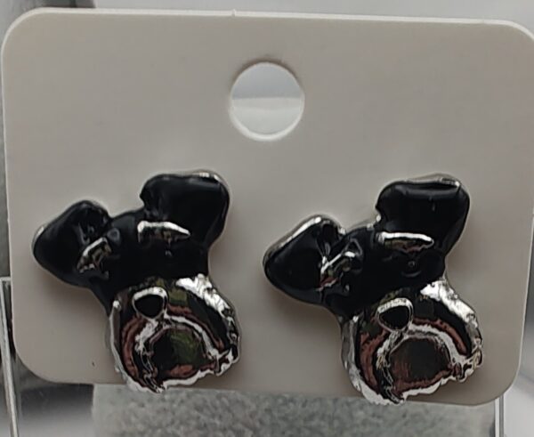 Schnauzer Dog Bling Stud Earrings