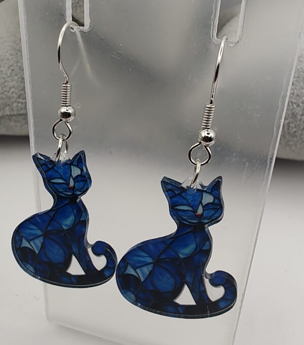 Art Deco Cat Acrylic Hook Earrings