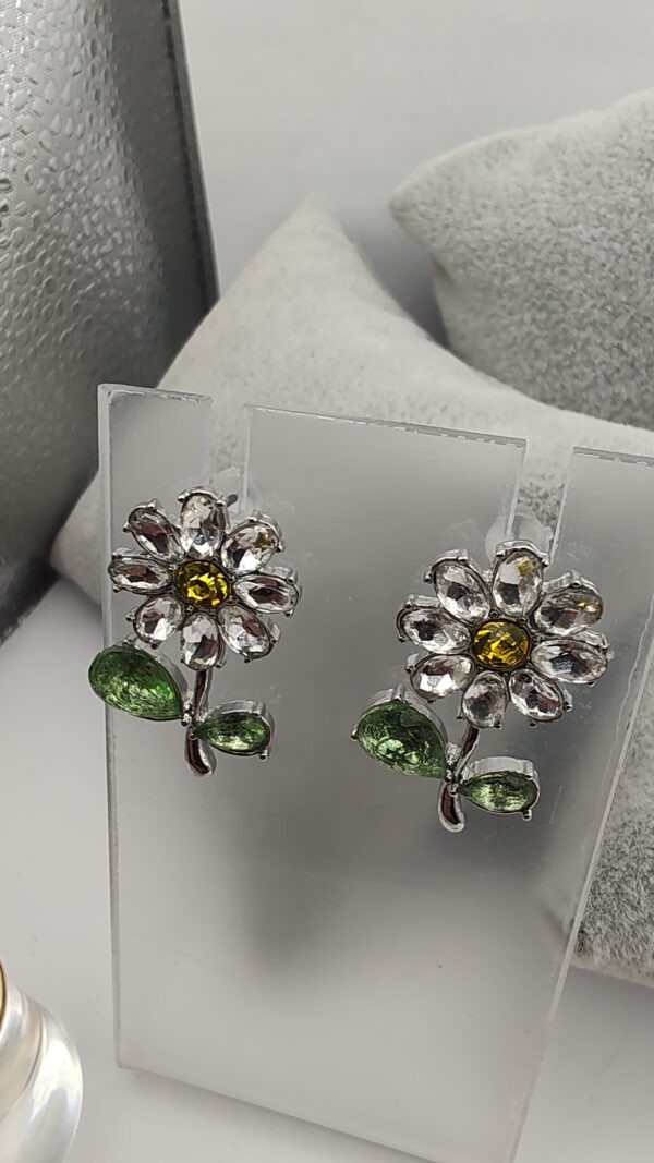 Daisy Stud Bling Drop Earrings