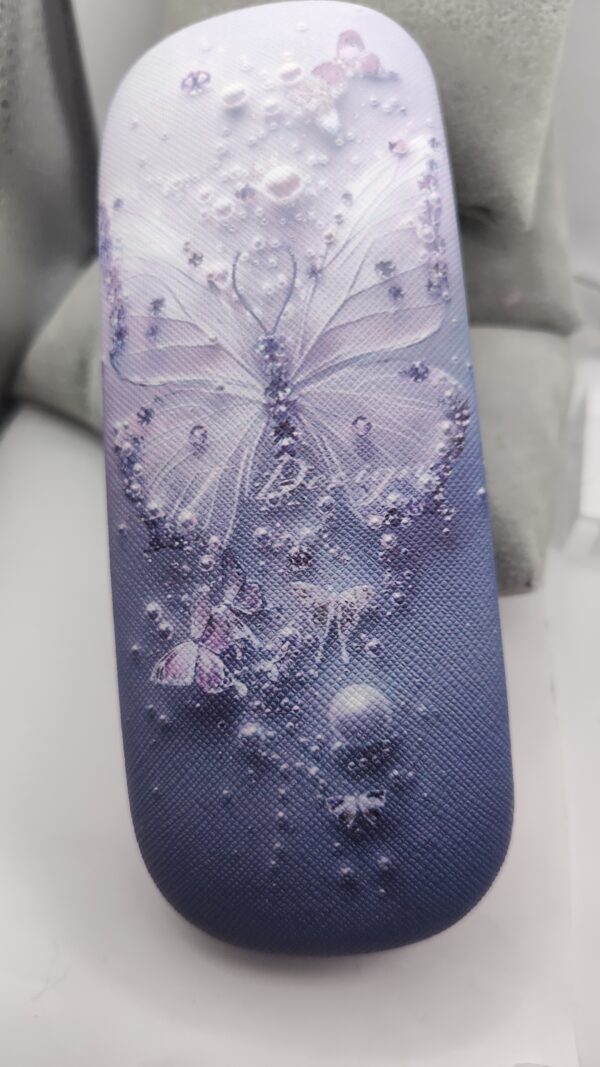 Boutique Eyeglass Hard Case - Pearl Lavender Butterfly