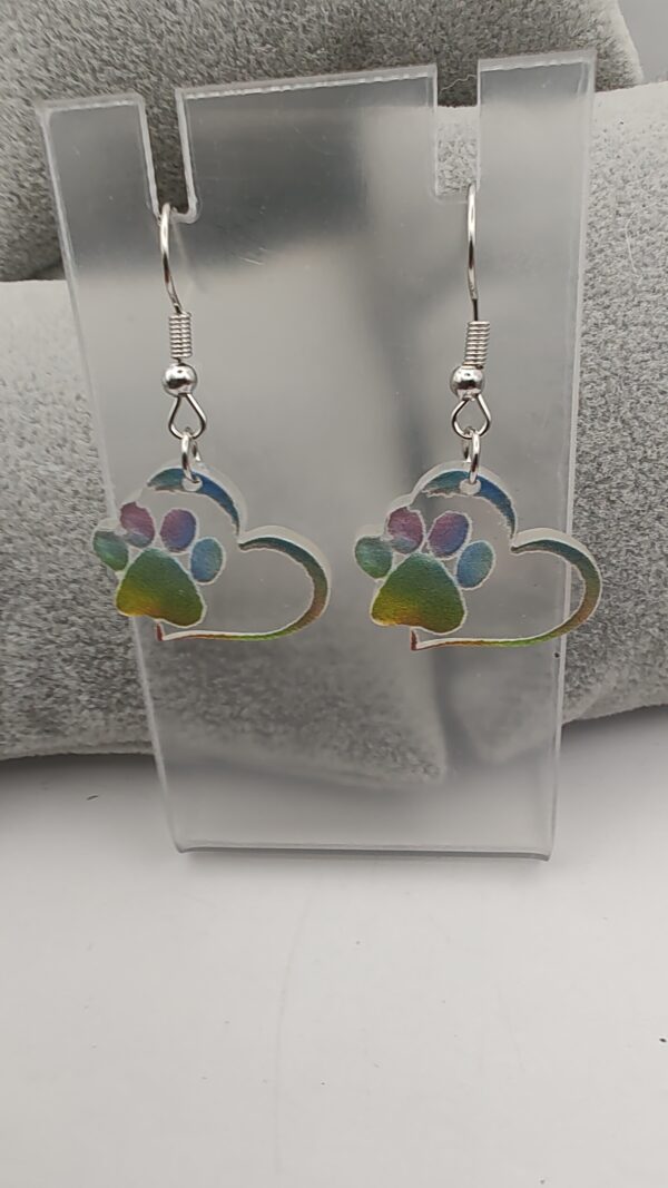 Paws Acrylic Pastel Ombre Hook Earrings