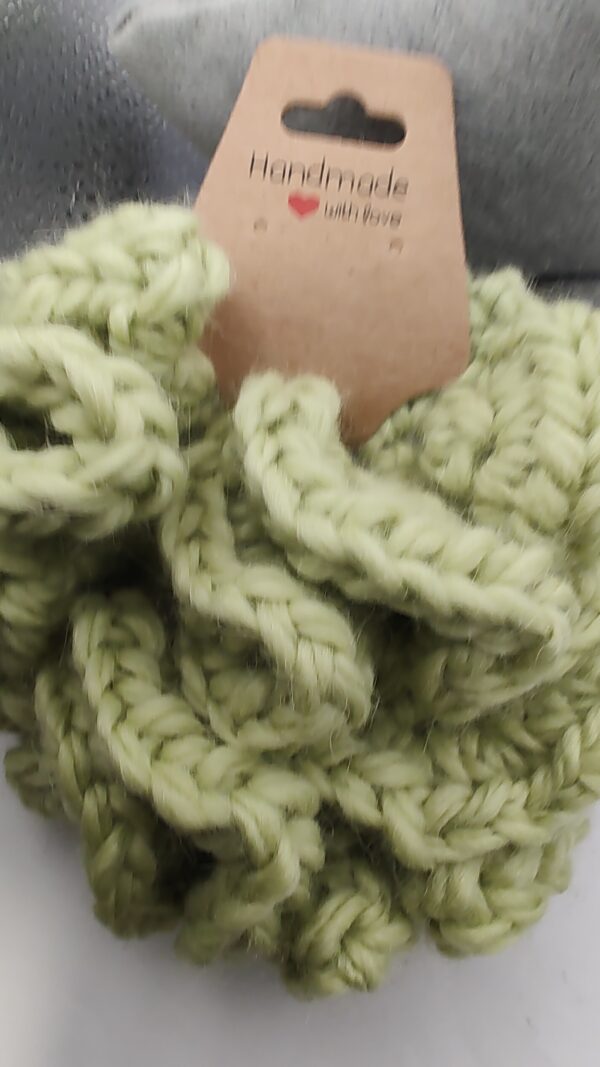 Art of the Hook & Needle Handmade Crochet Scrunchie Spring Green