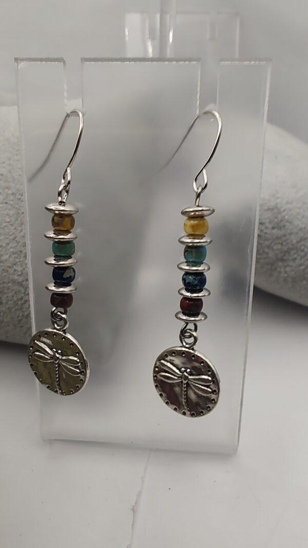 Dragonfly Multi Color Hook Earrings