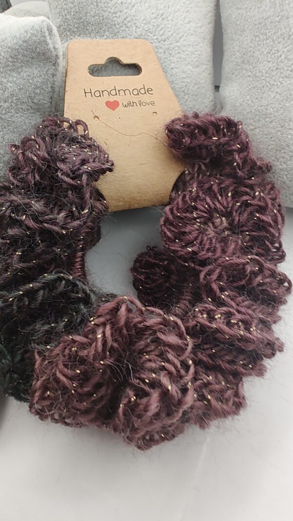 Art of the Hook & Needle Handmade Crochet Scrunchie - Mystic Purple Sparkle