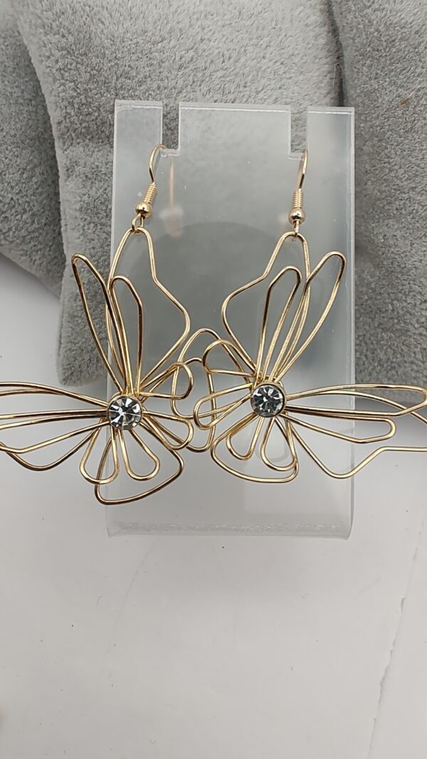 Butterfly Bling Drop Hook Earrings