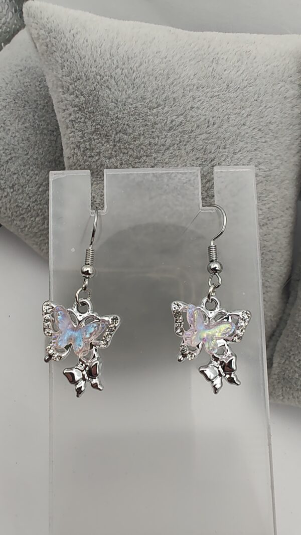 Butterfly AB Bling Drop Hook Earrings