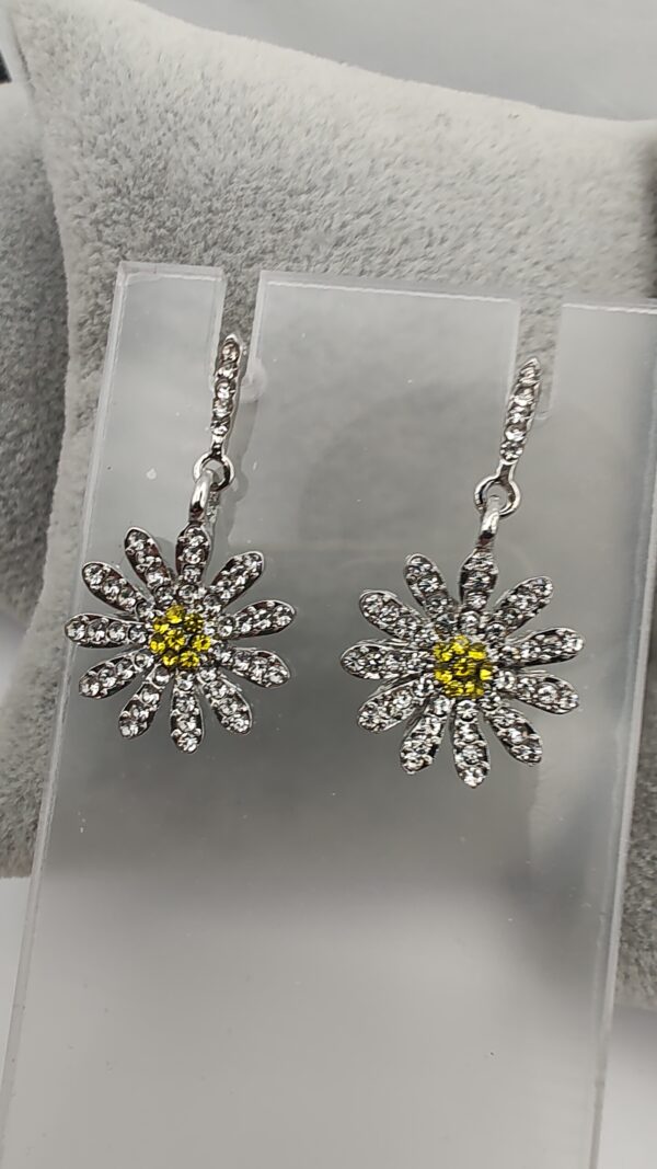 Daisy Stud Drop Bling Earrings