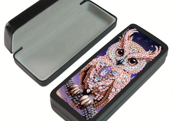 5D DIY Diamond Painting Eyeglass Hard Case Kit Owl