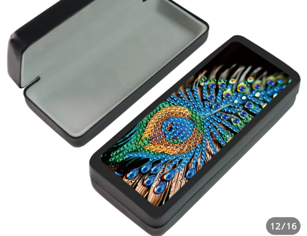 5D DIY Diamond Painting Eyeglass Hard Case Kit Feather